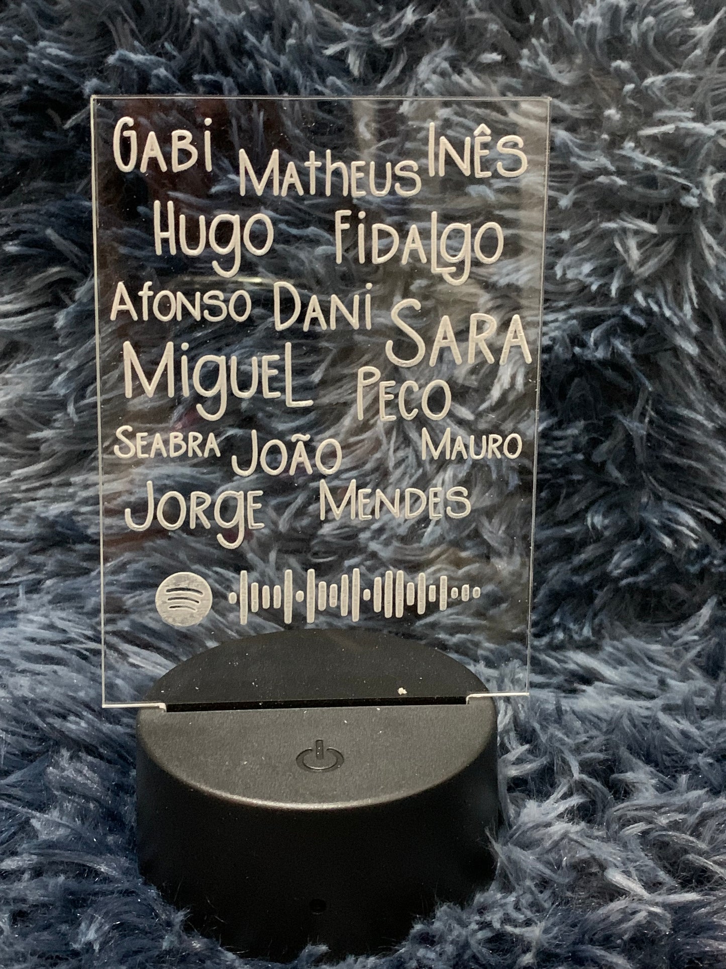 Luminária com nomes